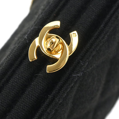 Chanel Black Cotton Chain Hand Handbag