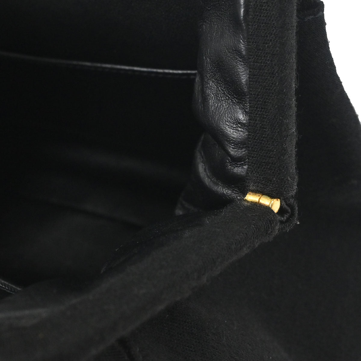Chanel Black Cotton Chain Hand Handbag