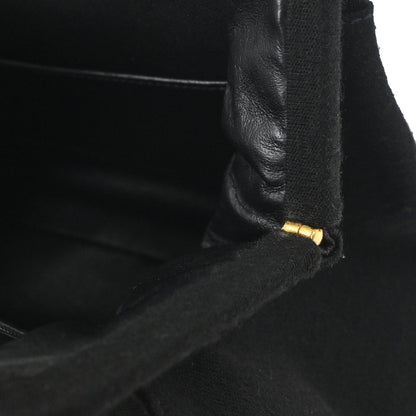 Chanel Black Cotton Chain Hand Handbag