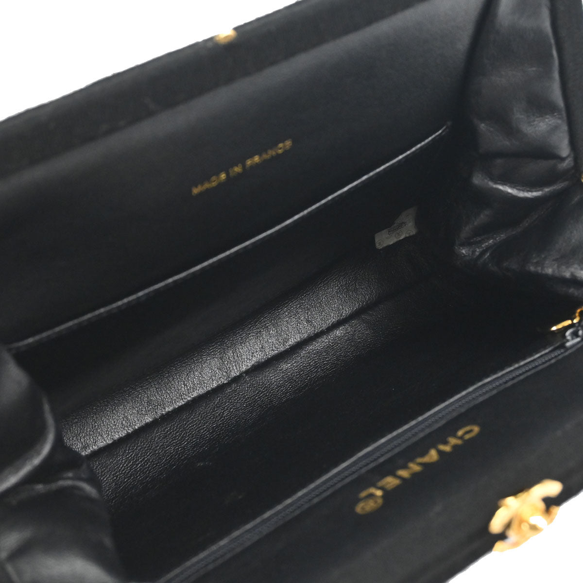 Chanel Black Cotton Chain Hand Handbag