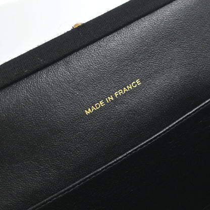 Chanel Black Cotton Chain Hand Handbag