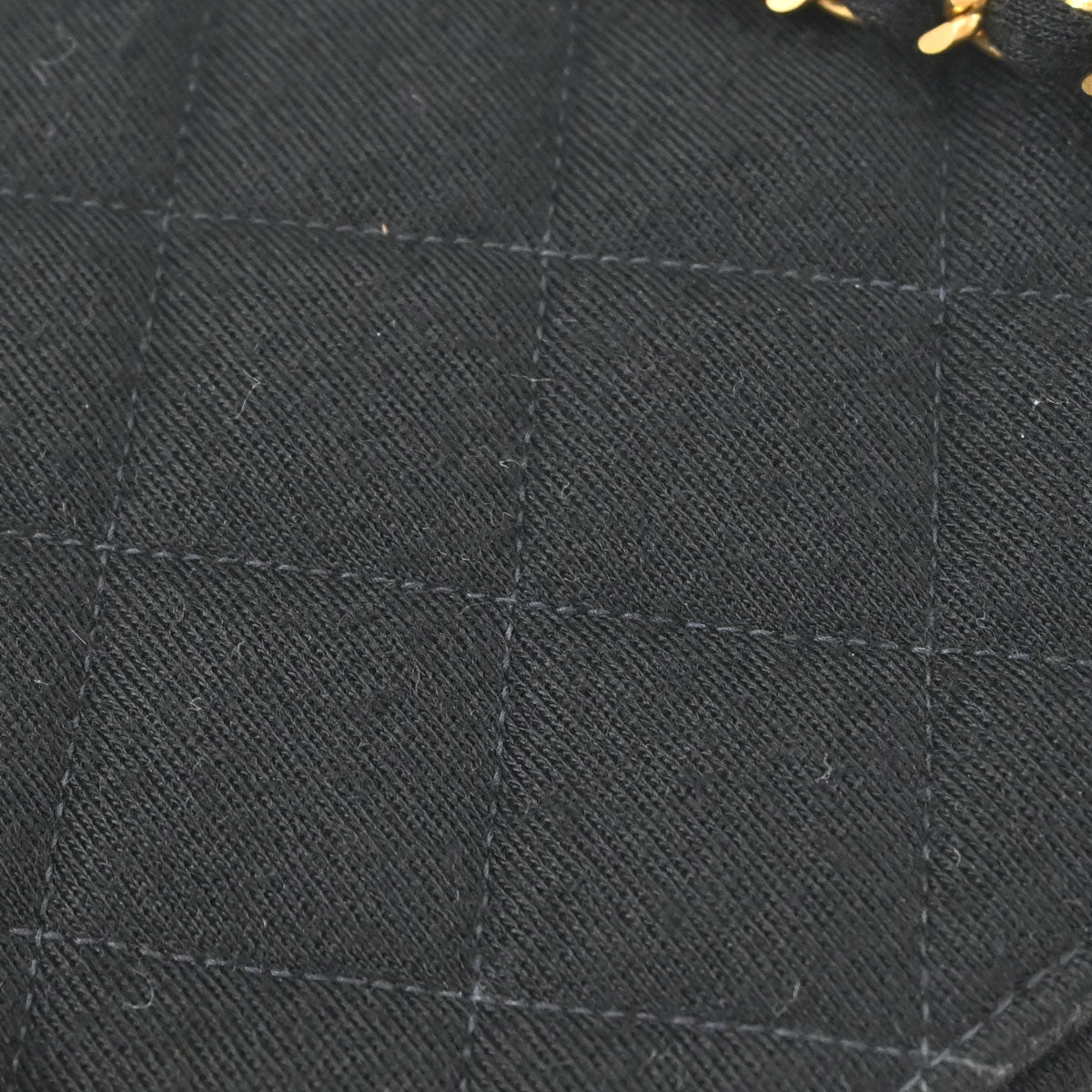 Chanel Black Cotton Chain Hand Handbag