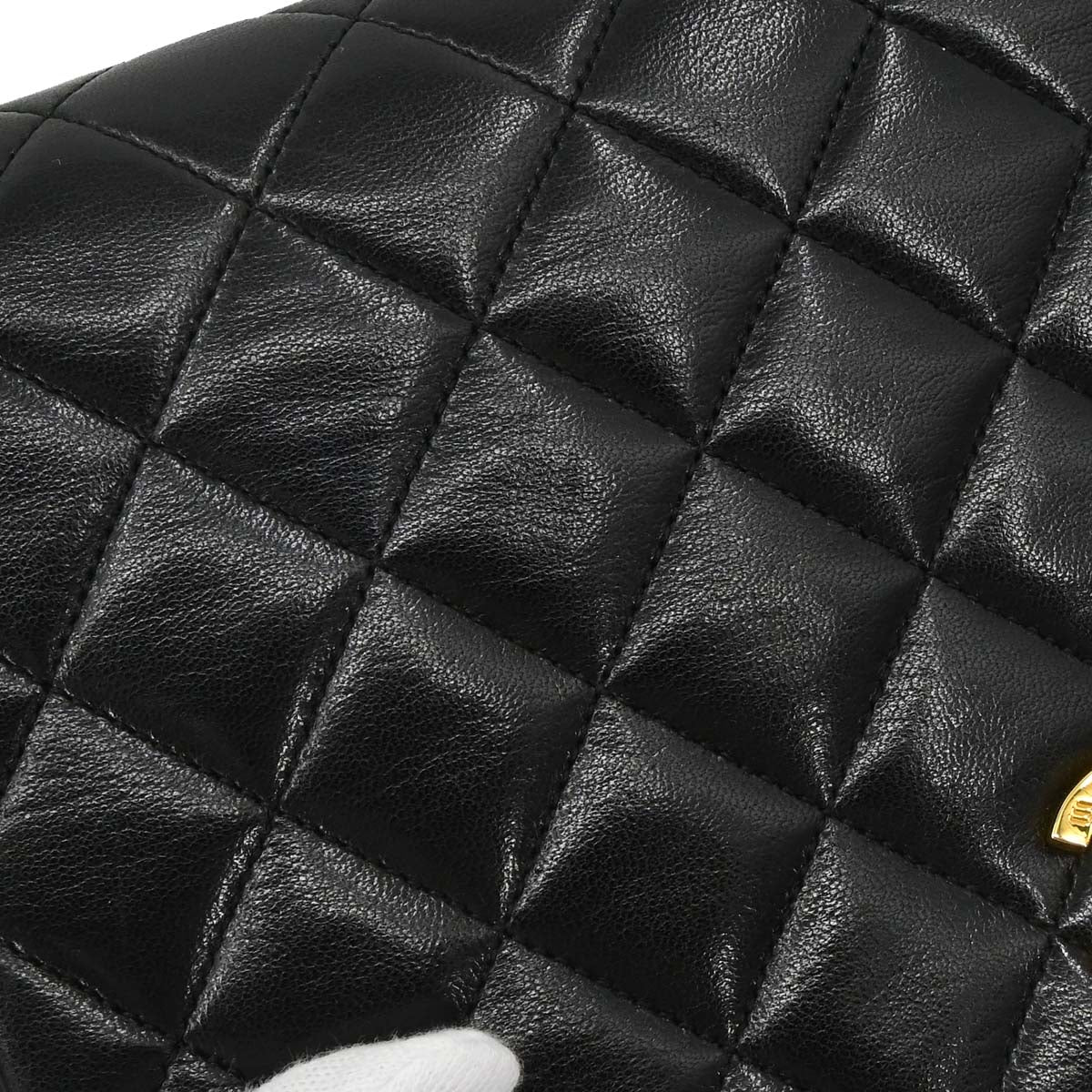 Chanel Black Lambskin Turnlock Small Full Flap Shoulder Bag