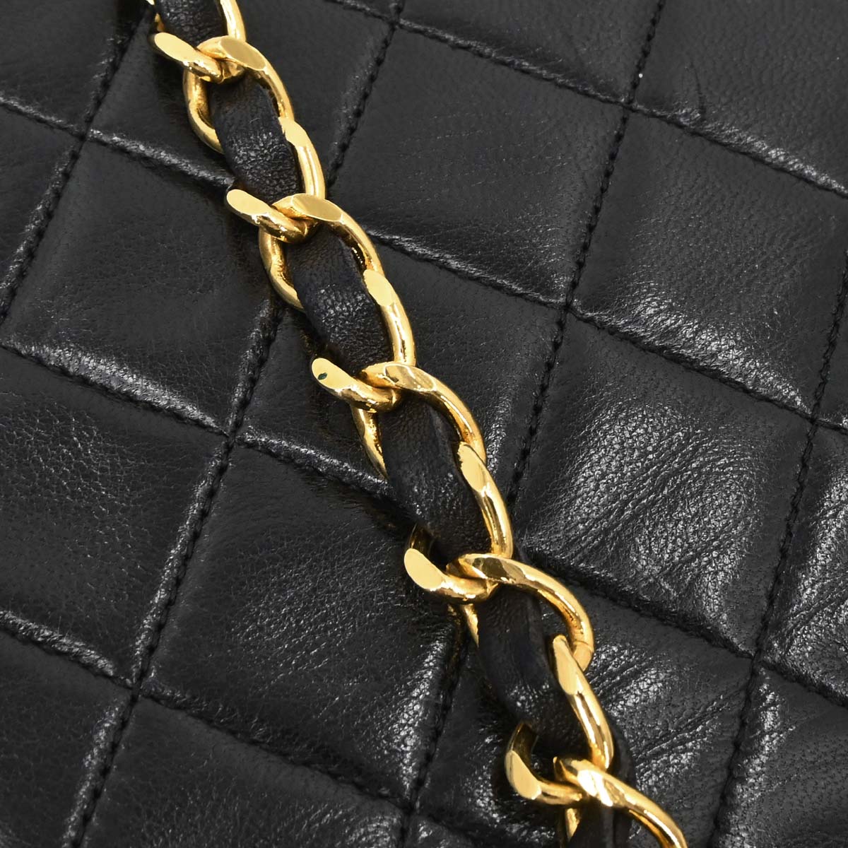 Chanel Black Lambskin Turnlock Small Full Flap Shoulder Bag