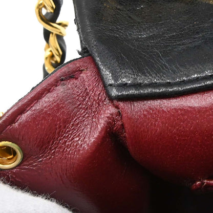 Chanel Black Lambskin Turnlock Small Full Flap Shoulder Bag