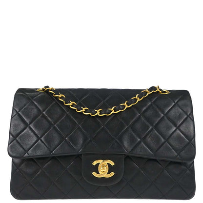 Chanel Black Lambskin Medium Classic Double Flap Shoulder Bag
