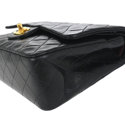 Chanel Black Lambskin Medium Classic Double Flap Shoulder Bag