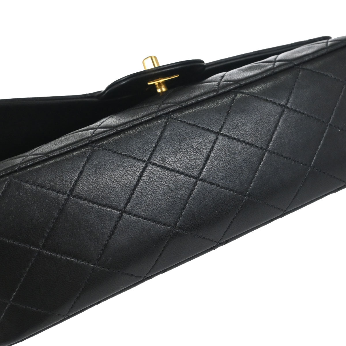 Chanel Black Lambskin Medium Classic Double Flap Shoulder Bag