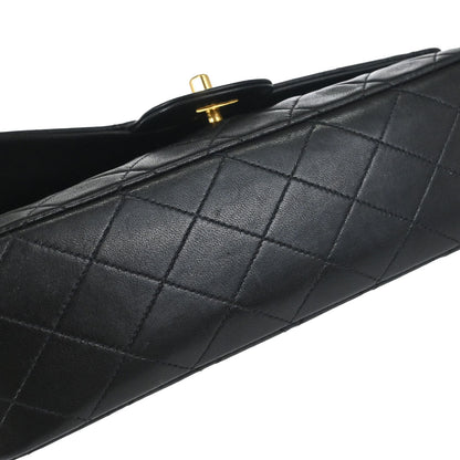 Chanel Black Lambskin Medium Classic Double Flap Shoulder Bag