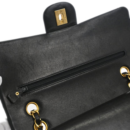 Chanel Black Lambskin Medium Classic Double Flap Shoulder Bag