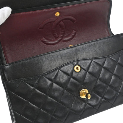 Chanel Black Lambskin Medium Classic Double Flap Shoulder Bag