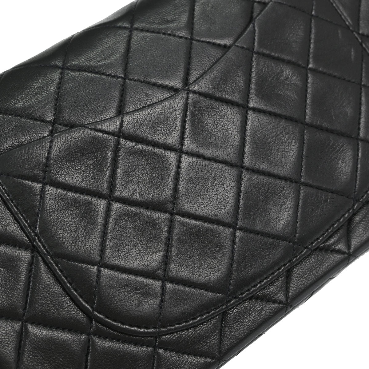 Chanel 1989-1991 Black Lambskin Small Double Flap Shoulder Bag
