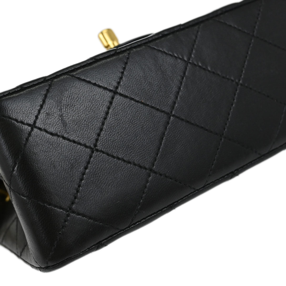 Chanel 1991-1994 Black Lambskin Mini Classic Square Flap Shoulder Bag 17