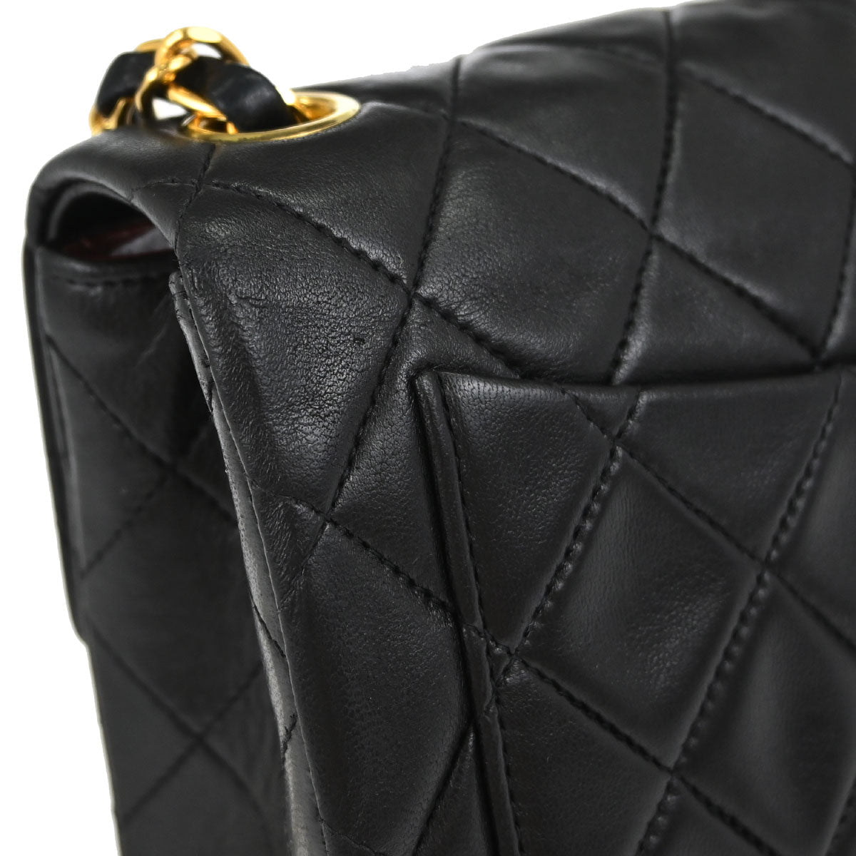 Chanel 1991-1994 Black Lambskin Mini Classic Square Flap Shoulder Bag 17