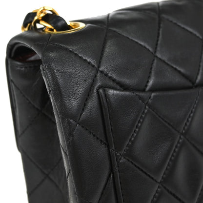 Chanel 1991-1994 Black Lambskin Mini Classic Square Flap Shoulder Bag 17
