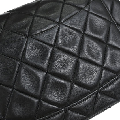Chanel 1991-1994 Black Lambskin Mini Classic Square Flap Shoulder Bag 17