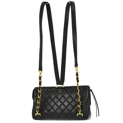 Chanel 1996-1997 Black Lambskin Flap Backpack