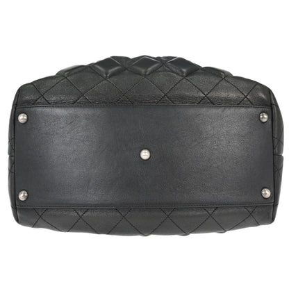 Chanel 2008-2009 Black Calfskin Sloane 3D Quilted Tote Handbag
