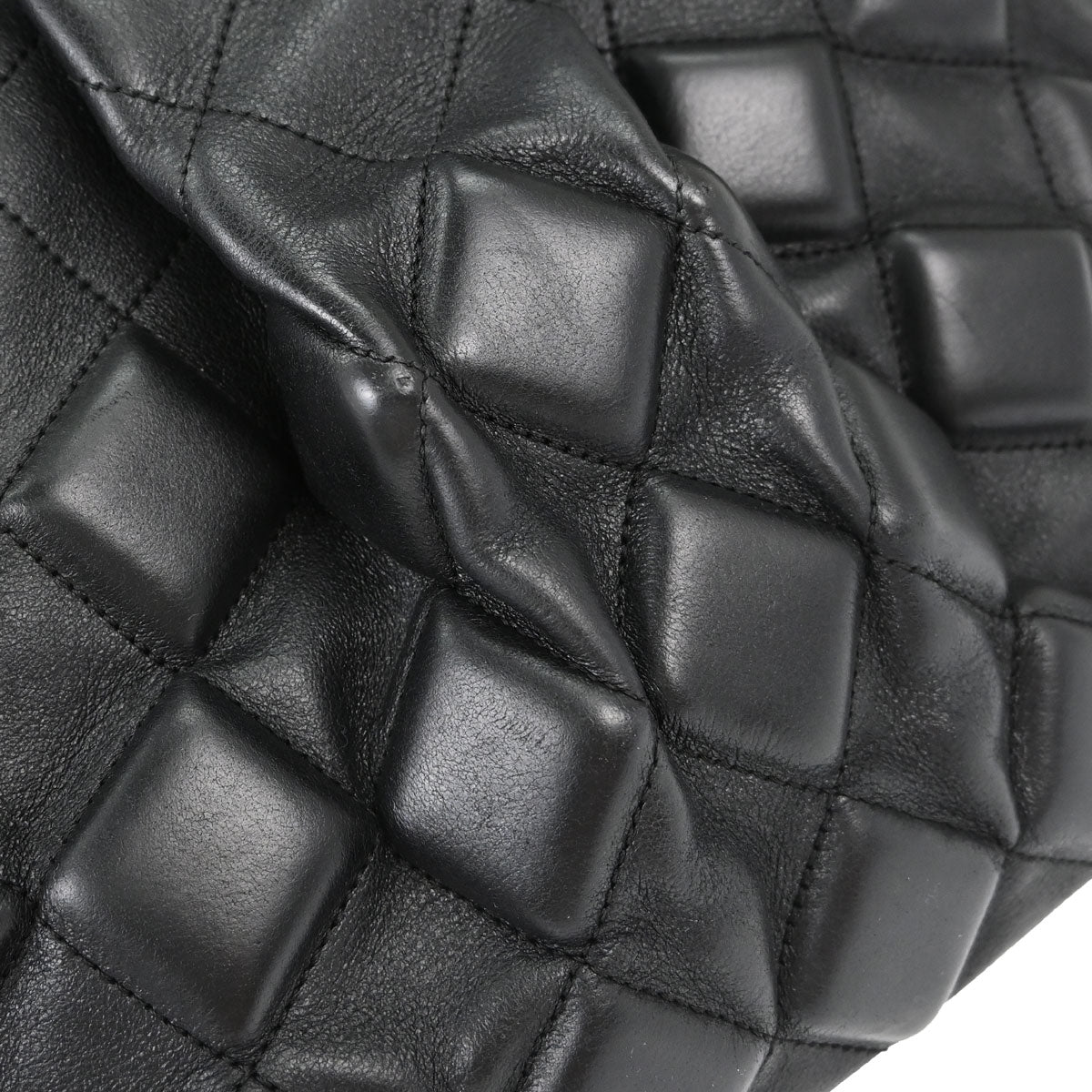 Chanel 2008-2009 Black Calfskin Sloane 3D Quilted Tote Handbag