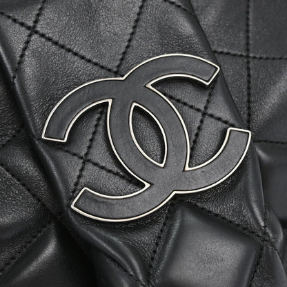 Chanel 2008-2009 Black Calfskin Sloane 3D Quilted Tote Handbag