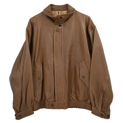 Burberrys Zip Up Sheepskin Jacket Brown #M