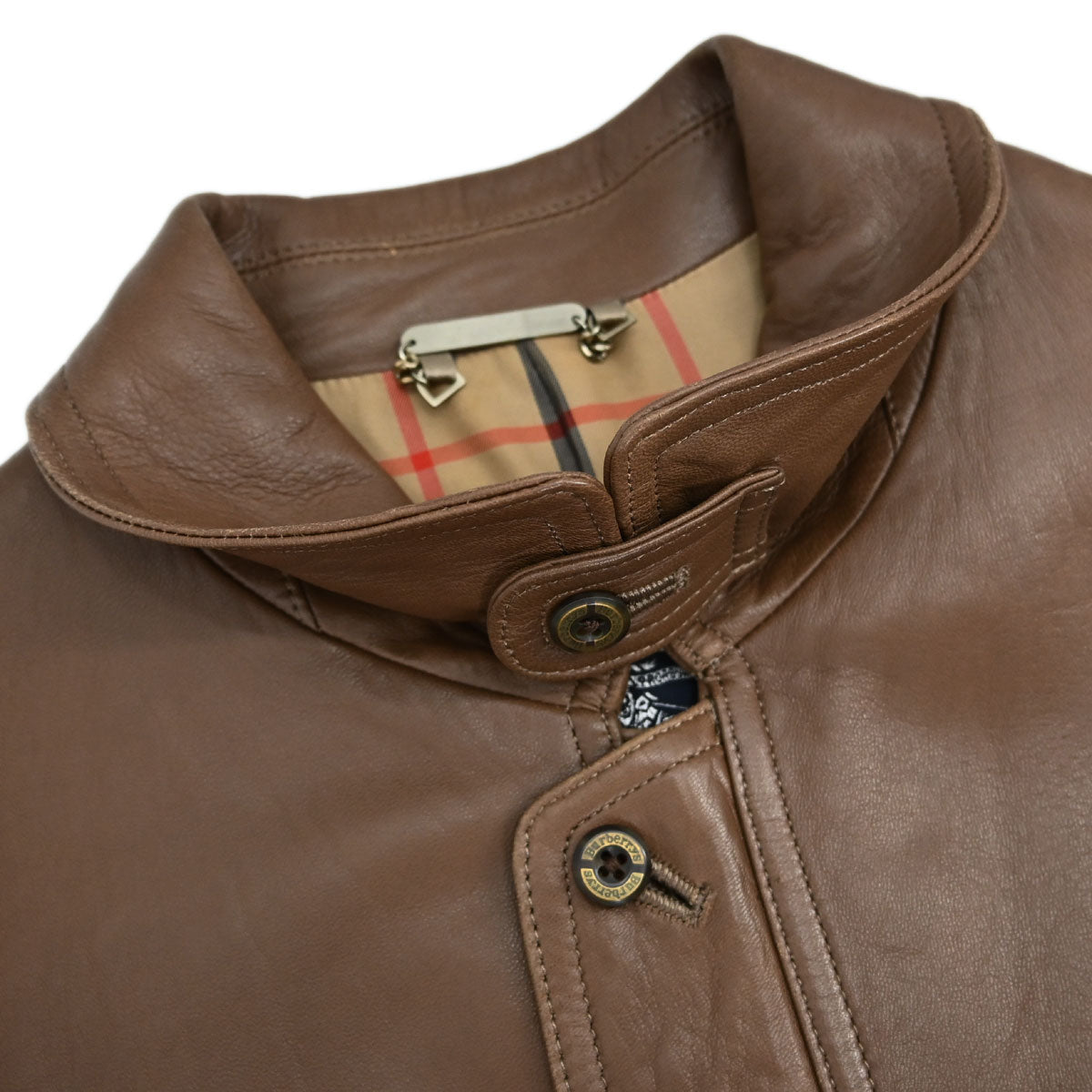Burberrys Zip Up Sheepskin Jacket Brown #M