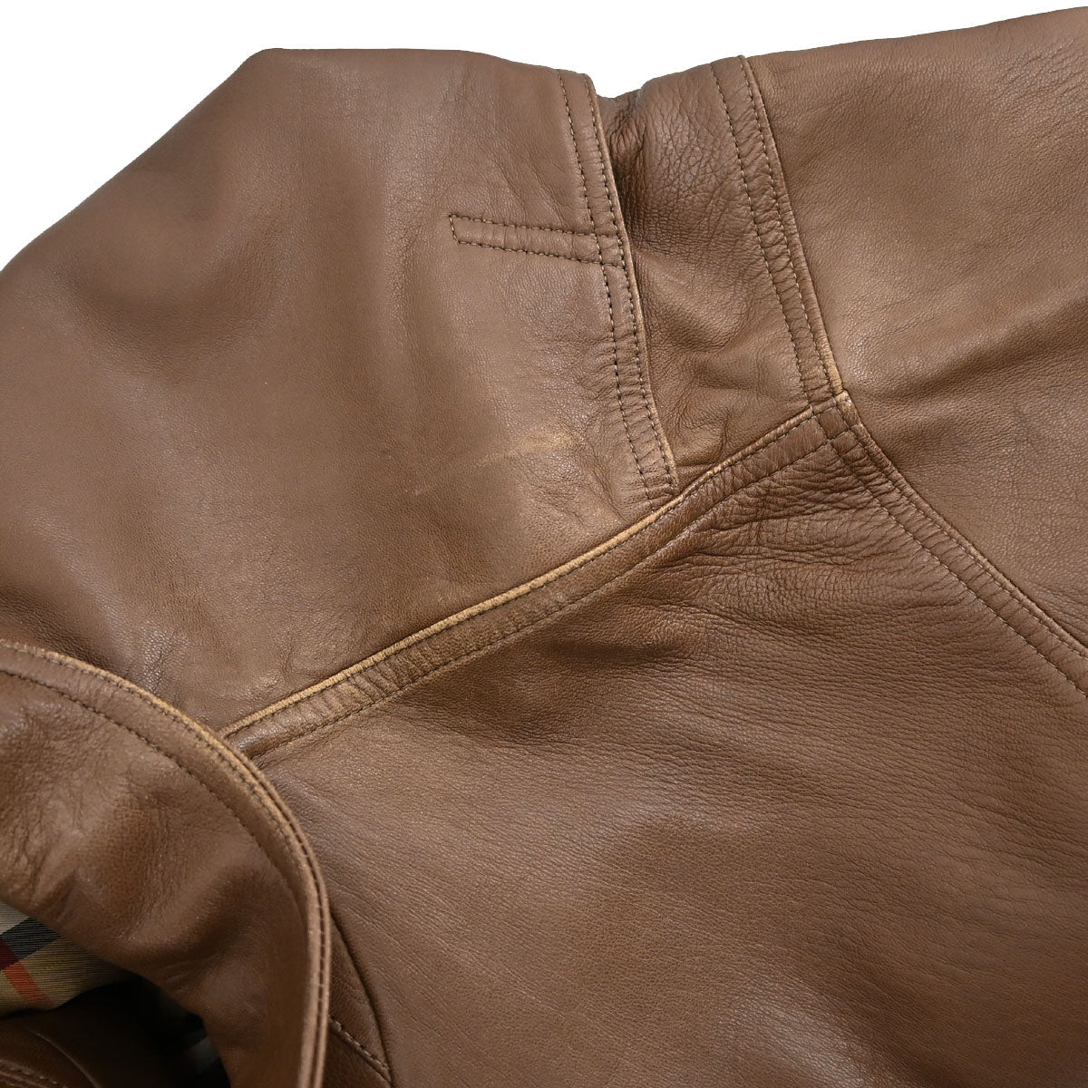 Burberrys Zip Up Sheepskin Jacket Brown #M