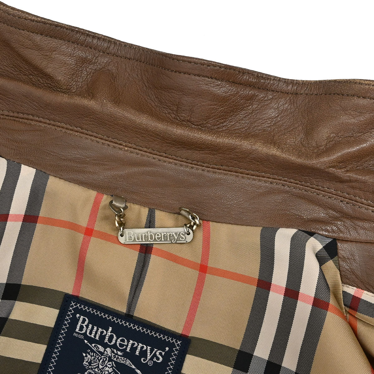 Burberrys Zip Up Sheepskin Jacket Brown #M