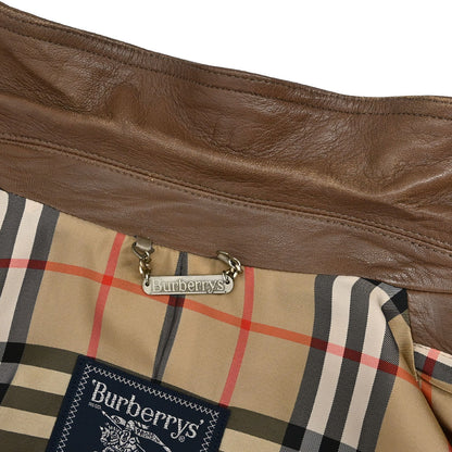 Burberrys Zip Up Sheepskin Jacket Brown #M