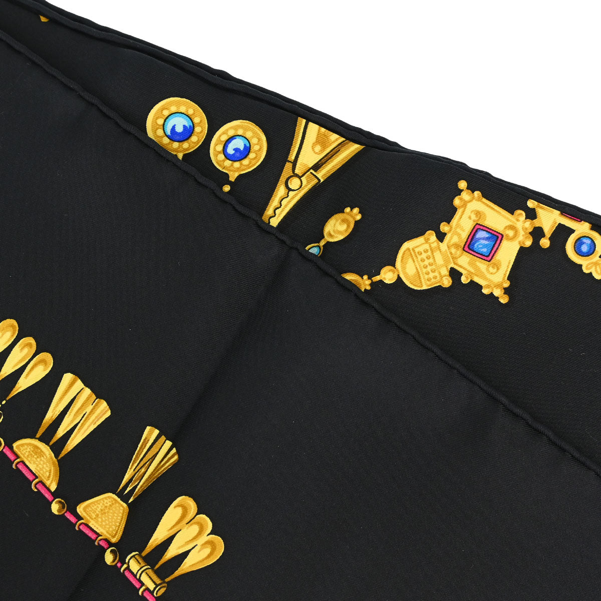Hermes Scarf Carre 90 Parures des Sables Black Small Good