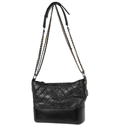 Chanel Black Calfskin Lambskin Medium Gabrielle Shoulder Bag