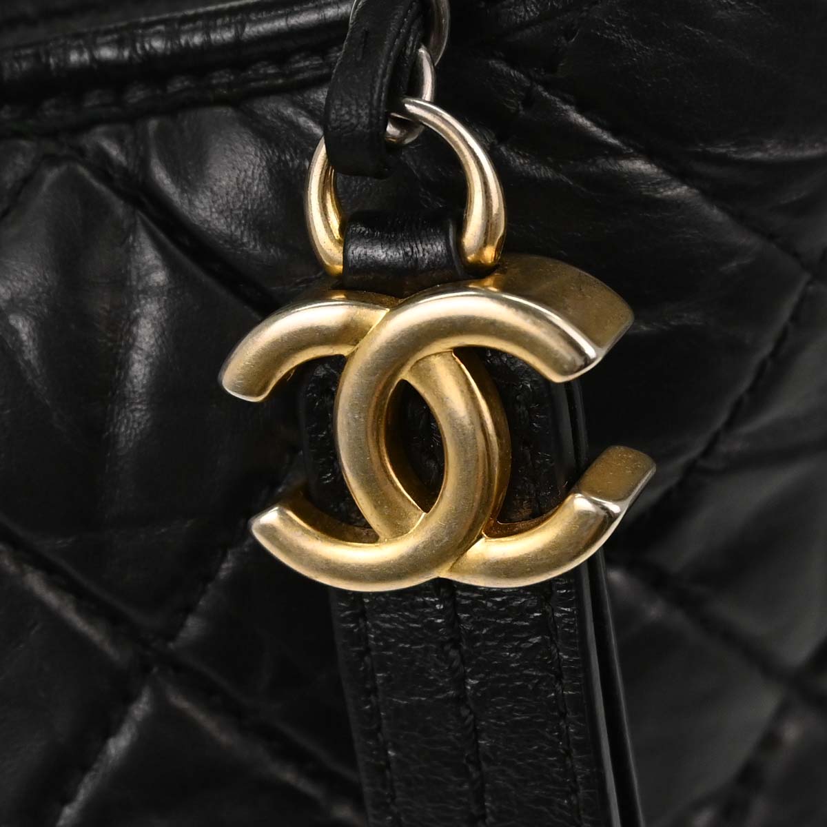 Chanel Black Calfskin Lambskin Medium Gabrielle Shoulder Bag