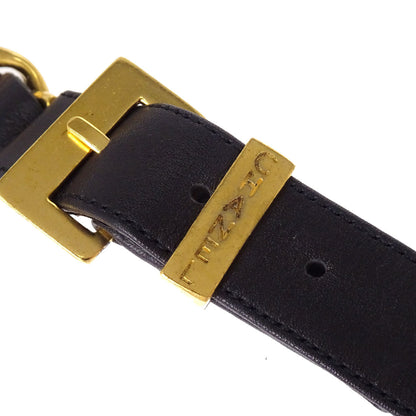 Chanel Chain Belt Leather Gold Black #75/30 96P Small Good