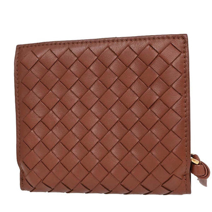 Bottega Veneta Brown Lambskin Intrecciato Bifold Wallet
