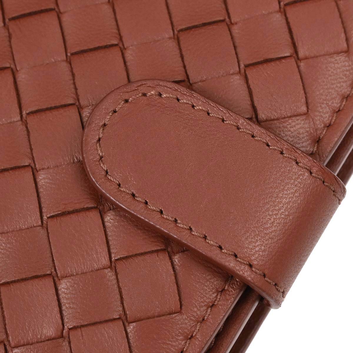 Bottega Veneta Brown Lambskin Intrecciato Bifold Wallet