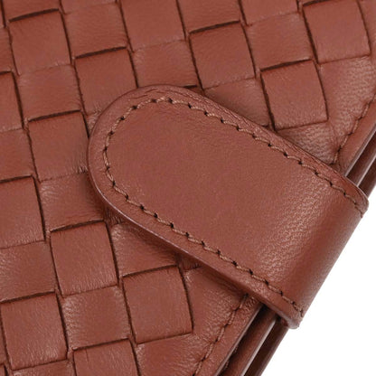 Bottega Veneta Brown Lambskin Intrecciato Bifold Wallet
