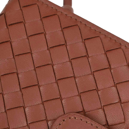 Bottega Veneta Brown Lambskin Intrecciato Bifold Wallet