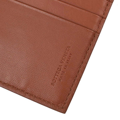 Bottega Veneta Brown Lambskin Intrecciato Bifold Wallet