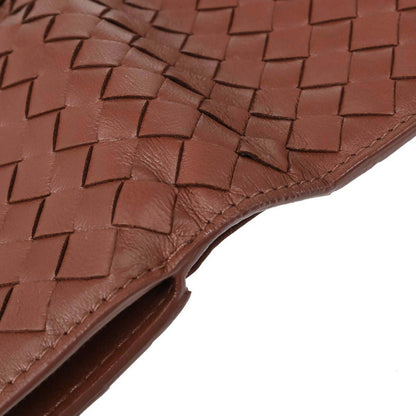 Bottega Veneta Brown Lambskin Intrecciato Bifold Wallet