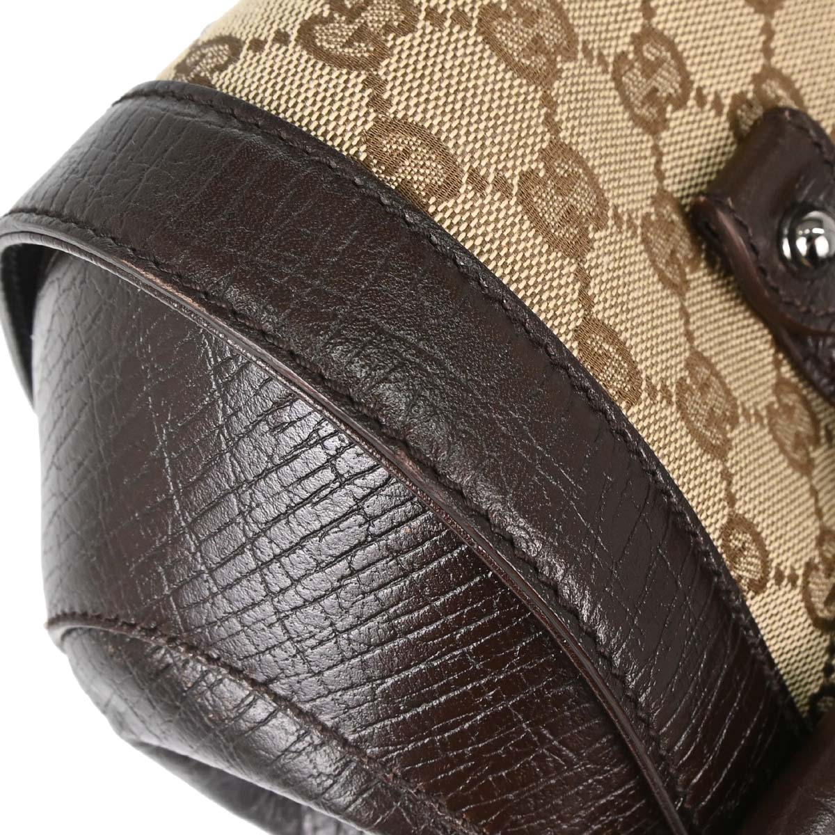 Gucci Brown GG Canvas Bamboo Handbag