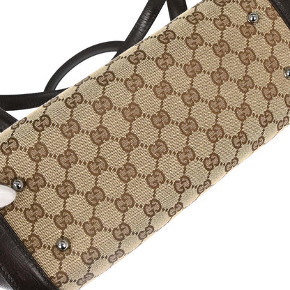 Gucci Brown GG Canvas Bamboo Handbag
