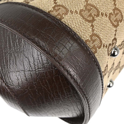 Gucci Brown GG Canvas Bamboo Handbag