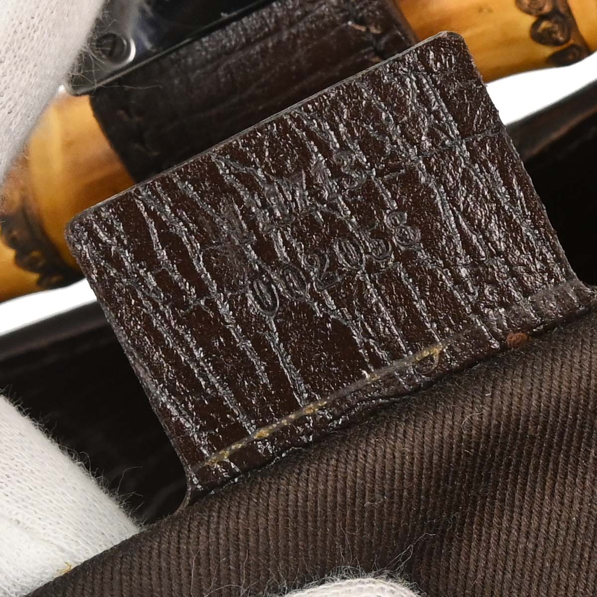 Gucci Brown GG Canvas Bamboo Handbag
