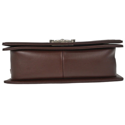 Boy Chanel Brown Lambskin Chevron Medium Shoulder Bag