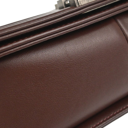 Boy Chanel Brown Lambskin Chevron Medium Shoulder Bag