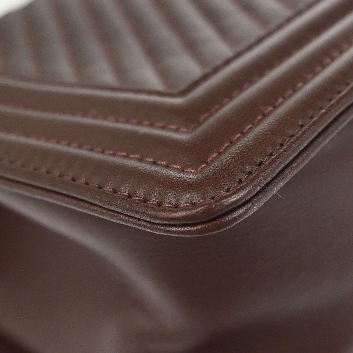 Boy Chanel Brown Lambskin Chevron Medium Shoulder Bag