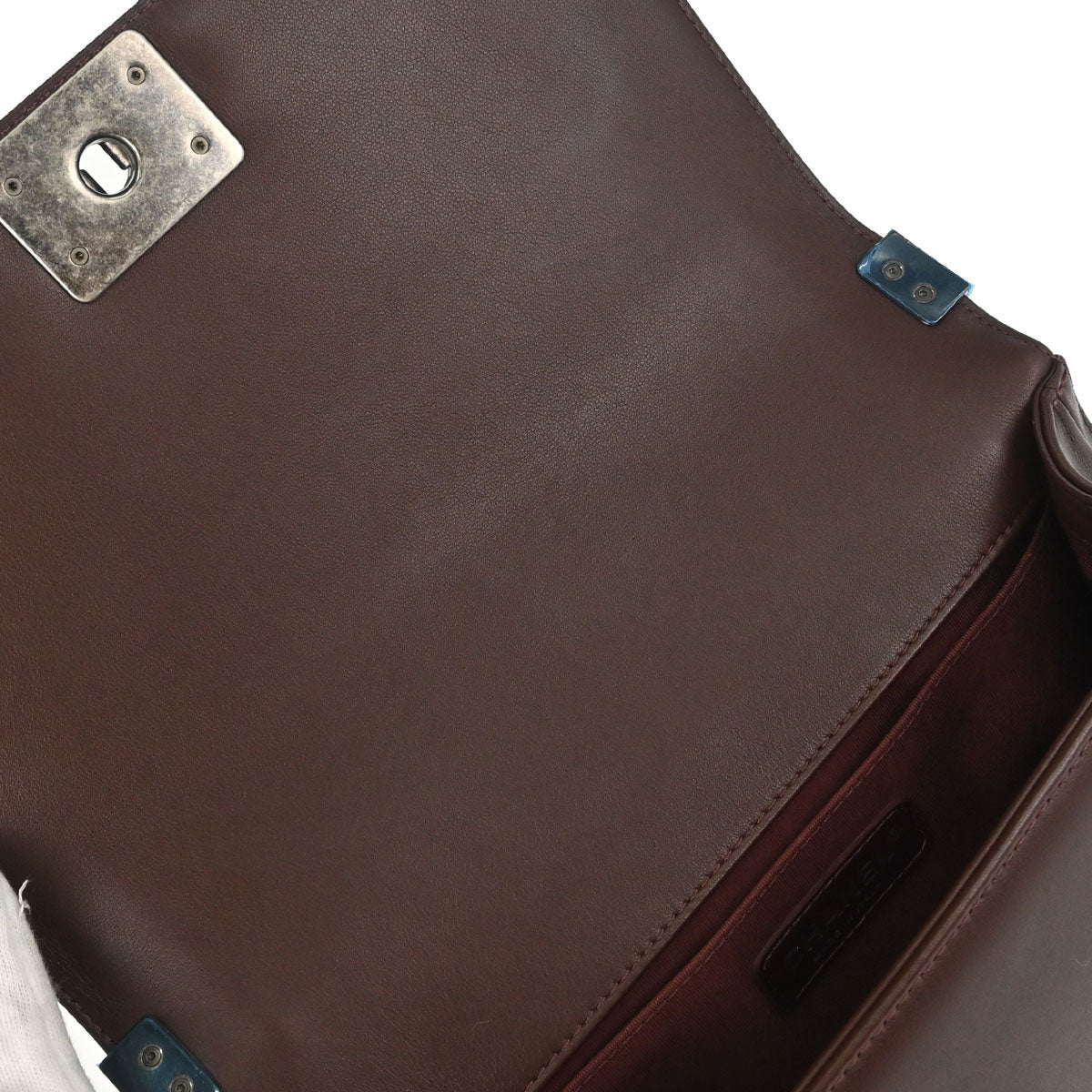 Boy Chanel Brown Lambskin Chevron Medium Shoulder Bag