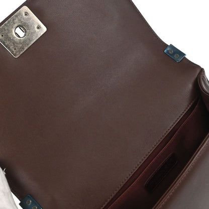 Boy Chanel Brown Lambskin Chevron Medium Shoulder Bag