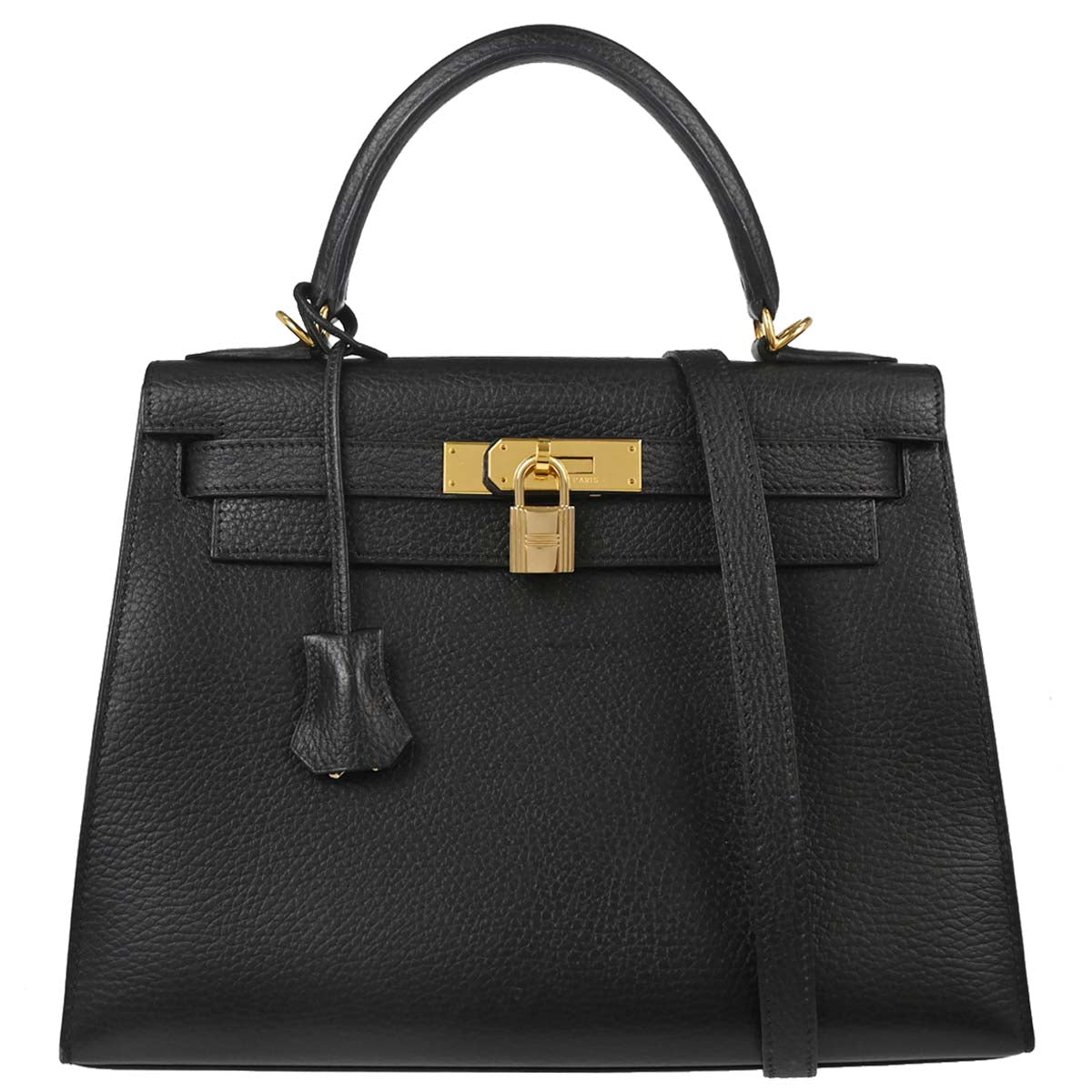 Hermes Black Ardennes Kelly 28 Sellier 2way Shoulder Handbag