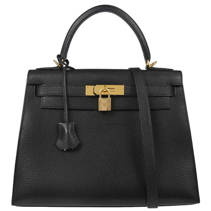 Hermes Black Ardennes Kelly 28 Sellier 2way Shoulder Handbag